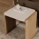 Lane Natural and Beige Rectangular Marble Top Accent Table
