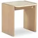 Lane Natural and Beige Rectangular Marble Top Accent Table
