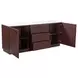 Nadine Deep Burgundy and White 2 Door Marble Top Sideboard