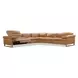 Jericho Rich Toffey Brown Leather 5 Piece Modular Power Reclining Sectional with Power Headrest