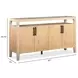 Greenvale Butternut 4 Door Glass Top Sideboard