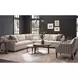 Abode Beige and Boulder Upholstered Round Bunching Ottoman