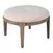 Abode Beige and Boulder Upholstered Round Bunching Ottoman