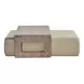 Dwell Aline Beige and Boulder Leather Upholstered Nesting Cocktail Table with Rectangular Ottoman