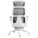 Meridian White Upholstered Swivel Desk Chair with Massage and USB Charging