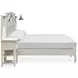 Willowbrook Egg Shell White King Wall Panel Bed with 2 Nightstand and USB Charging