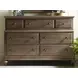 Weatherford Heather 7 Drawer Wellington Dresser with Rectangular Landscape Mirror