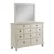 Grand Bay Egret 10 Drawer Aster Bureau with Rectangular Bamboo Mirror