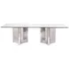Abbott Silver 100" Rectangular Glass Top Dining Table
