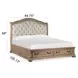 Marisol Fawn and Cream King Leather Upholstered Storage Sleigh Bed