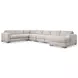 Drew Cream 6 Piece Modular Sectional with RAF Chaise and Pillows