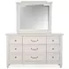 Willowbrook Egg Shell White 9 Drawer Dresser with Rectangular Mirror