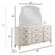 Harmony Eggshell 9 Drawer Emelie Dresser with Arched Angeline Mirror