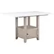 Taylor Beige and White 60" Rectangular Marble Top Counter Height Dining Table
