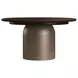 Verge Handcrafted Walnut and Bronze Metallic Extendable Round Dining Room Set