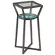 Hidden Treasures Carroll Gray Square Glass Top Accent Table