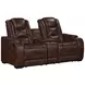 Chester Brown 74" Reclining Console Loveseat