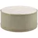 Hidden Treasures White and Brown Round Quartz Top Cocktail Table
