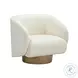 Presley Cream Velvet Swivel Accent Chair
