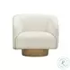 Presley Cream Velvet Swivel Accent Chair