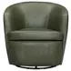 Valdoro Lyric Sage Leather Upholstered Swivel Club Chair