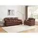 Calizor Pecan Leather Upholstered Lounge Chair