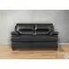 Calizor Black Leather 66" Loveseat