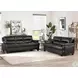 Calizor Black Leather 66" Loveseat