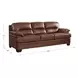 Calizor Pecan Leather 88" Sofa