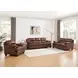 Calizor Pecan Leather Living Room Set