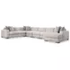 Drew Cream 6 Piece Modular Sectional with RAF Chaise and Pillows