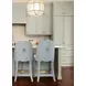 Sadie White and Blue Performance Fabric Counter Height Stool
