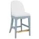 Sadie White and Blue Performance Fabric Counter Height Stool