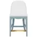 Sadie White and Blue Performance Fabric Counter Height Stool
