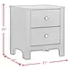 Santino White 2 Drawer Nightstand