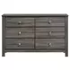 Santino Gray 6 Drawer Dresser