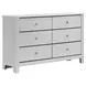 Santino White 6 Drawer Dresser