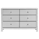 Santino White 6 Drawer Dresser