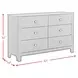 Santino White 6 Drawer Dresser