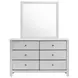 Santino White 6 Drawer Dresser and Rectangular Mirror