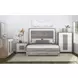 Vega White and Gray Full Panel Bed with LED