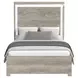 Vega White and Gray Full Panel Bed with LED