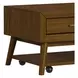Veronica Walnut Rectangular Coffee Table with Casters