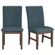 Veronica Denim Blue Upholstered Dining Side Chair Set of 2