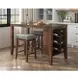 Veronica Walnut and Dark Gray Upholstered 3 Piece Kitchen Island Set with USB Charging