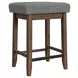 Veronica Walnut and Dark Gray Upholstered 3 Piece Kitchen Island Set with USB Charging