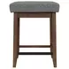 Veronica Walnut and Dark Gray Upholstered 3 Piece Kitchen Island Set with USB Charging