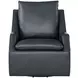 Asher Steamboat Marine Leather Swivel Accent Chair