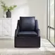 Asher Steamboat Marine Leather Swivel Accent Chair