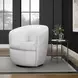 Barolo Snow Italian Leather Swivel Club Chair